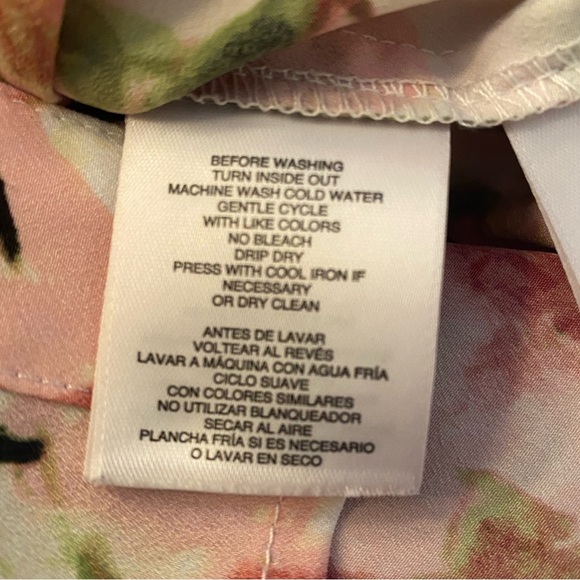 Romantic BohoChic Brushstroke Floral Print Blouse - Anne Klein- Size L‎ - Picture 10 of 12